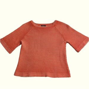 WORTH New York Pullover Knit Cotton Sweater in Red/Orange Size P